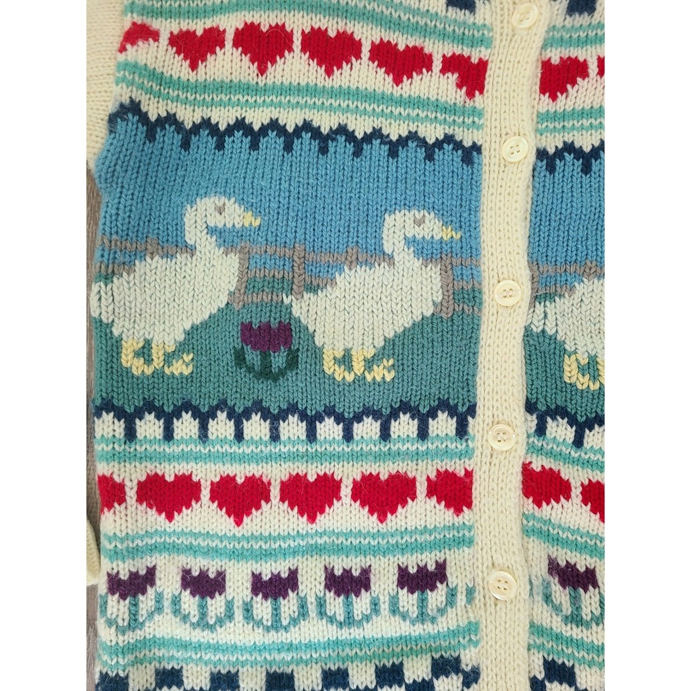 VTG Bryn Connelly Country Geese Sweater Size S Carol Huber Design Cottagecore - Picture 4 of 5